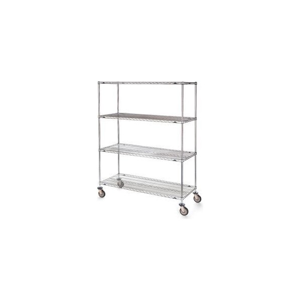 Metro Stainless Steel Wire Shelf Truck w/4 Shelves, 1200 lb. Capacity, 48"L x 24"W x 68"H 5409500 - main